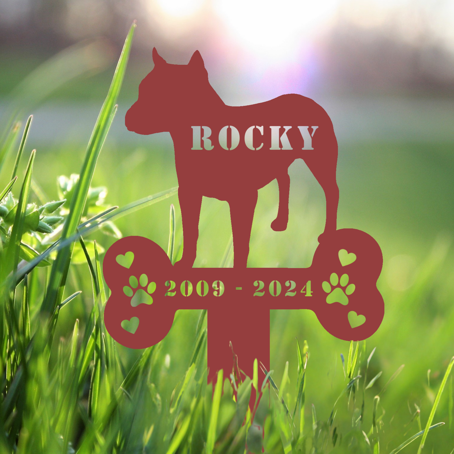 Personalized Metal Dog Memorial Sign