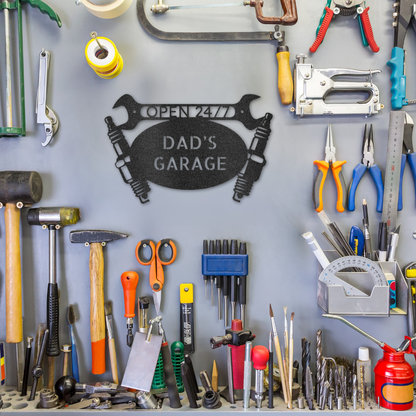 Car Garage Monogram - Steel Sign