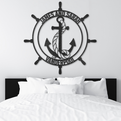 Personalized Nautical Anchor Metal Sign