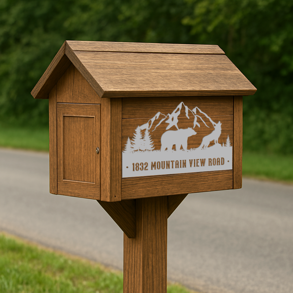 Personalized Bear and Wolf Family Name Address Sign