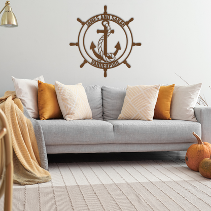 Personalized Nautical Anchor Metal Sign