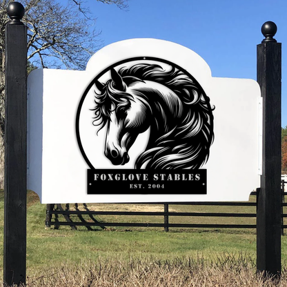 Personalized Horse Farm Sign